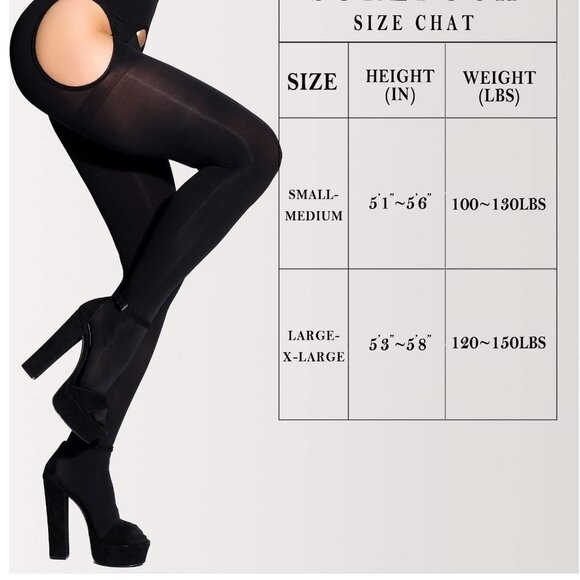 Suspender Tights for Women Plus Size Garter - Black&white Two Pirs - Picture 5 of 5